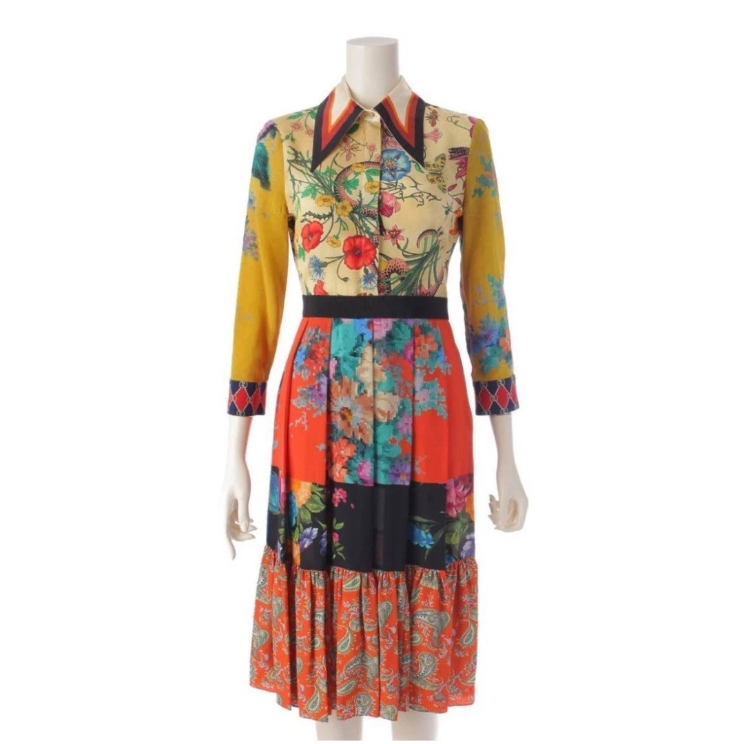 Gucci Silk Long Sleeve Floral Dresses for Women for sale | eBay