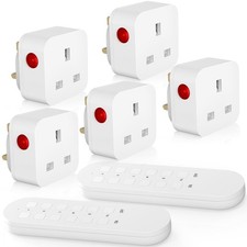 Remote Control Plug Sockets 13A Wireless Socket Switch 5 Pack with 2 Remotes