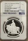 2026 Falkland Islands Una and the Lion 1 oz Silver Proof LOW COA # 6 FR NGC PF70