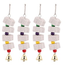 4pcs Bird Beak Grinding Stone Toy Parrot Bird Chewing Cage Hanging Toys