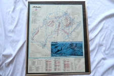 Ski Map Killington Vermont Trail Guide VT Skiing Vintage Resort Poster Framed