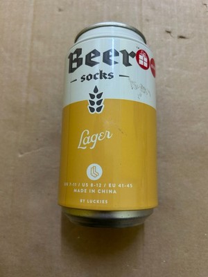 Luckies Lager Bier Socken in einer Dose (Lager) - Größe 7-11 UK - Neu (kostenloser Versand + Verpackung)