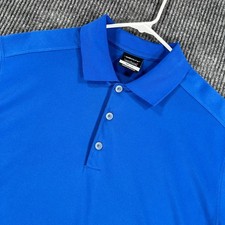 Nike Golf Polo Shirt Mens Large Blue Short Sleeve Dri Fit Outdoor Performance