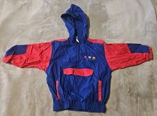 Vintage OshKosh B'Gosh Pullover Blue Red 100 Cotton  Windbreaker Sz 3T