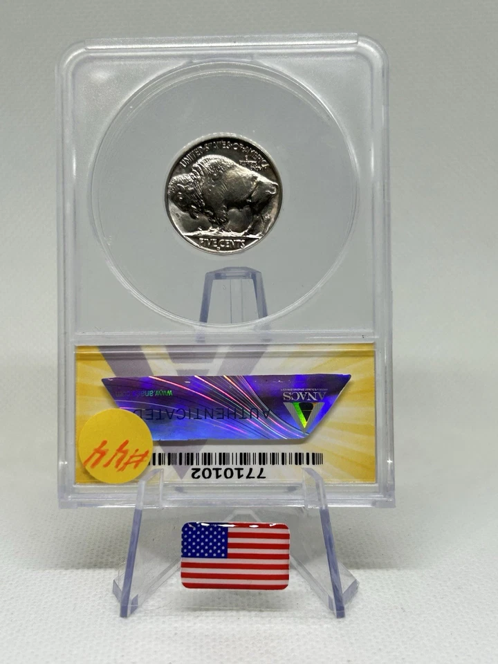 1937-D Buffalo Nickel 5c Coin PCGS MS64 ANACS Certified Brilliant ✨💯🇺🇸 - Image 3 of 3