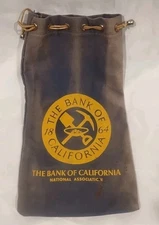 Canvas Bank Bag The Bank Of California National Association Blue - Draw String