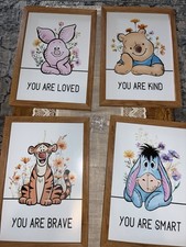 Set of 4 Classic Winnie the Pooh Affirmation Framed Wall Art