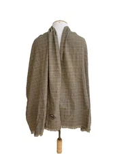 Dolce & Gabbana Scarf 79"x19" Plaid Pattern, Cotton Blend, Italy, Luxury Wrap#A4