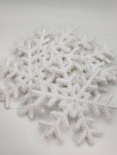 Christmas Ornaments Snowflakes Tinsel Holiday Decoration Set of 9