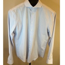 ck Calvin Klein Men's Slim Fit Non Iron Dress Shirt Blue Size 16 1/2 32 33