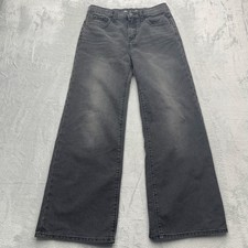 Old Navy Girls 16 High Rise Baggy Wide Leg Jeans Black Y2k 90s