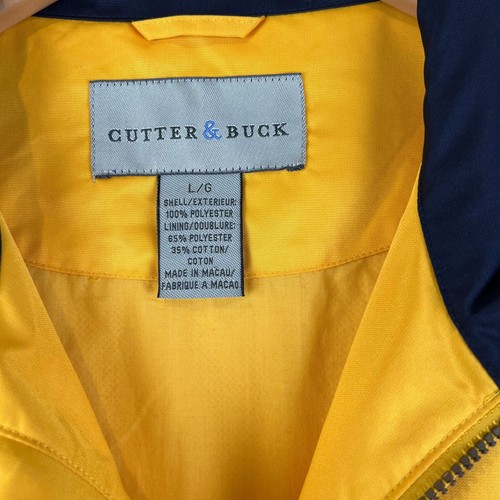 Vintage Cutter & Buck Windbreaker Mens Large L Jacket Y2K Yellow Full Zip - Picture 2 of 7