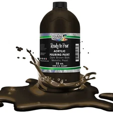 Pouring Masters Dark Brown Bark Metallic Pearl 32oz Water-Based Acrylic Paint