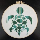 Handmade Sea Turtle Embroidery Hoop Art Finished Wall Hanging — photo 1