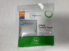 Mainstays Cotton Touch Zippered Pillow Protector Standard/Queen 2 Pack