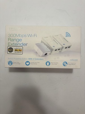 NEW TP-Link 300Mbps Wi-Fi Range Extender AV500 Powerline Edition TL-WPA4220NET