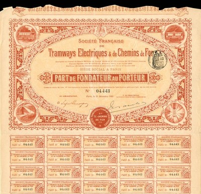 Societe Francaise De Tramways Electriques and de Chemins de Fer - Foreign Stoc