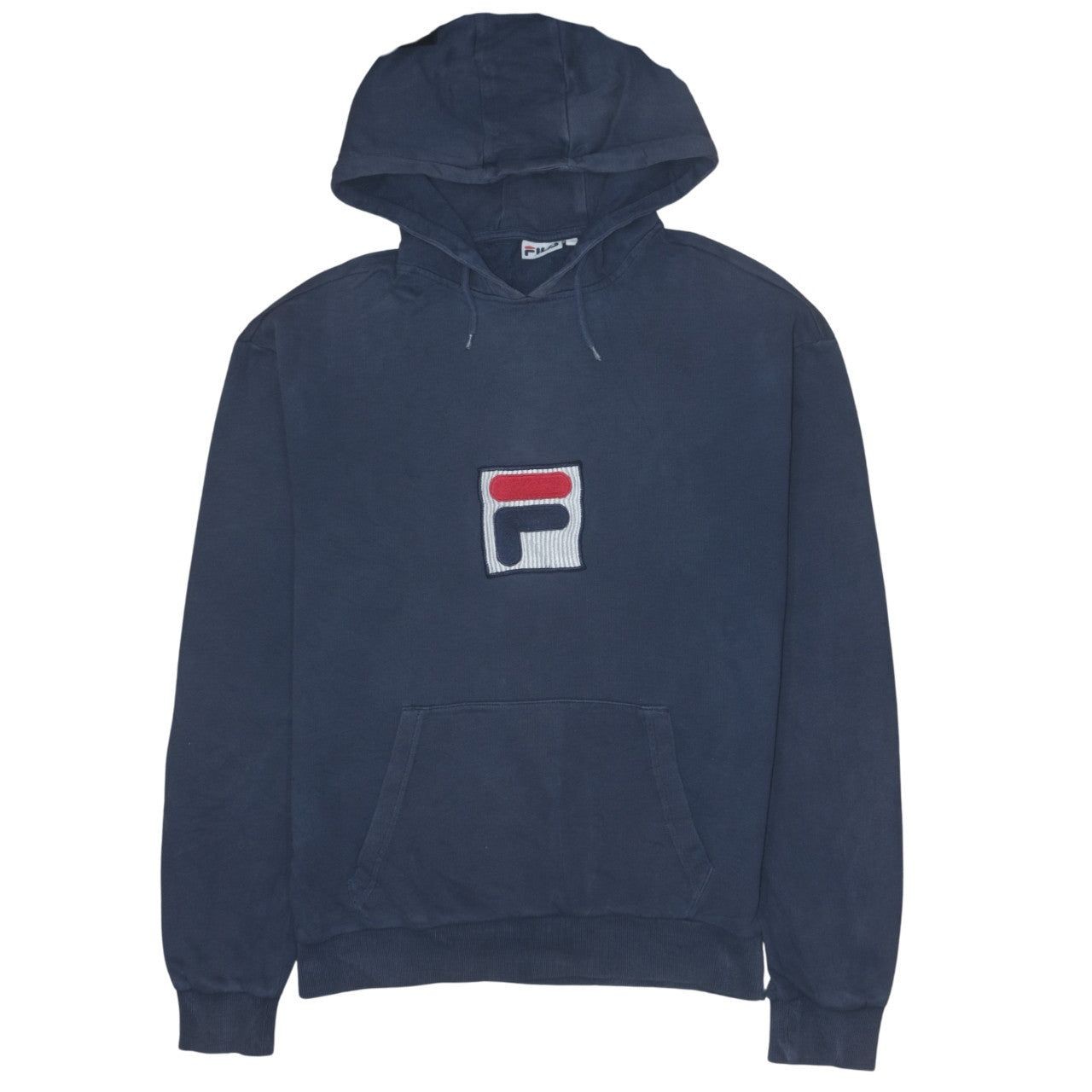Felpa con cappuccio vintage FILA BLU UOMO XS