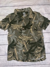 Boys XS 4/5 Wonder Nation Green Hawaiian Button Down Shirt
