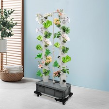 56 Holes Plant Hydroponic Vertical Smart Garden Kit Hydroponics Growing Tower US
