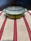 Vintage Pyrex Promotional "Gold Scroll on Green" (commonly nicknamed "Green Bram