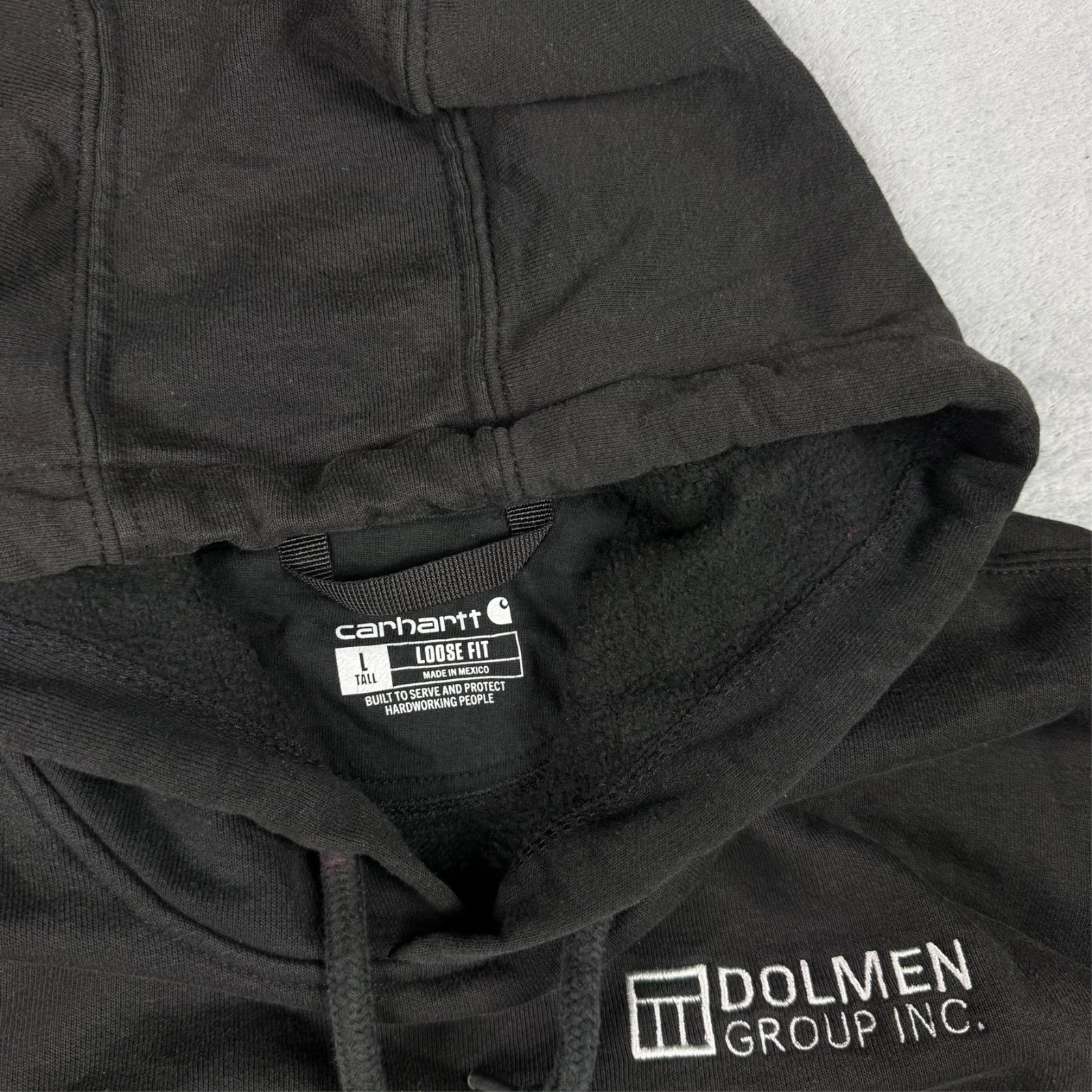 VTG Carhartt 2000's Y2K Black Heavyweight Large Tall (Loose Fit) Pullover Hoodie image 5
