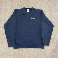 vintage Nike sweatshirt mens medium Blue 2000s y2k swoosh logo silver tab USA