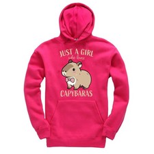 Just A Girl Who Loves Capybaras Kids Hoodie Cute Capybara Childrens Jumper Hood