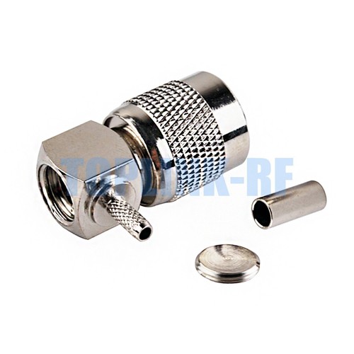 10x TNC Male Plug Right Angle Crimp RF Connector For LMR100 RG316 RG174 Cable - Picture 2 of 3