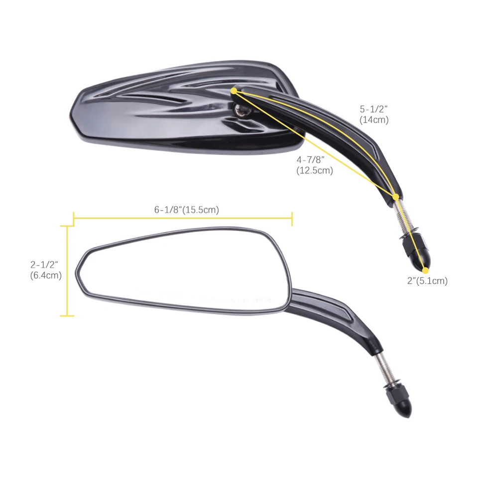 Espelhos retrovisores laterais pretos para motocicleta Harley Davidson VRSC V-Rod Night Rod - Imagem 3 de 4
