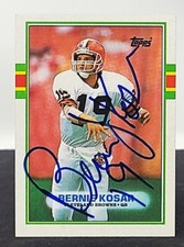 BERNIE KOSAR Signed Autographed 1989 Topps Football Card #141 Cleveland Browns
