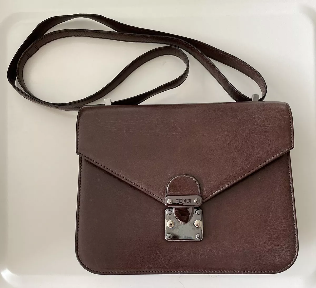 Fendi brown top leather shopper