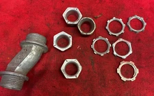ASSORTED PARTS EMT FITTING, CHASE NIPPLES, AND CONDUIT LOCKOUT NUTS LOT OF 10
