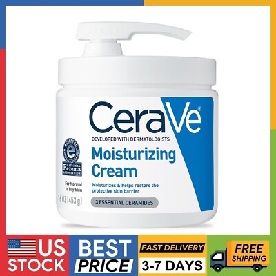 CeraVe Moisturizing Cream with Pump, Body & Face Moisturizer, 16 OZ
