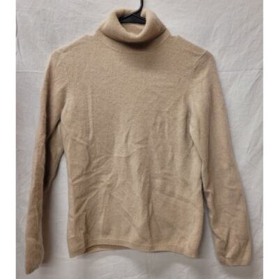 Charter Club Tan 2-Ply 100% Cashmere Women's Turtleneck Sweater Size Small 