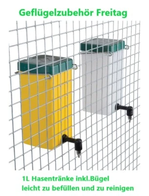 OLBA Trinkflasche mit Klappdeckel 1L gelb und weiß mit Halterungsbügel