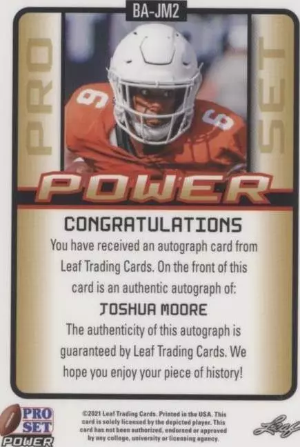 2021 Leaf Pro Set Power Joshua Moore #BA-JM2
