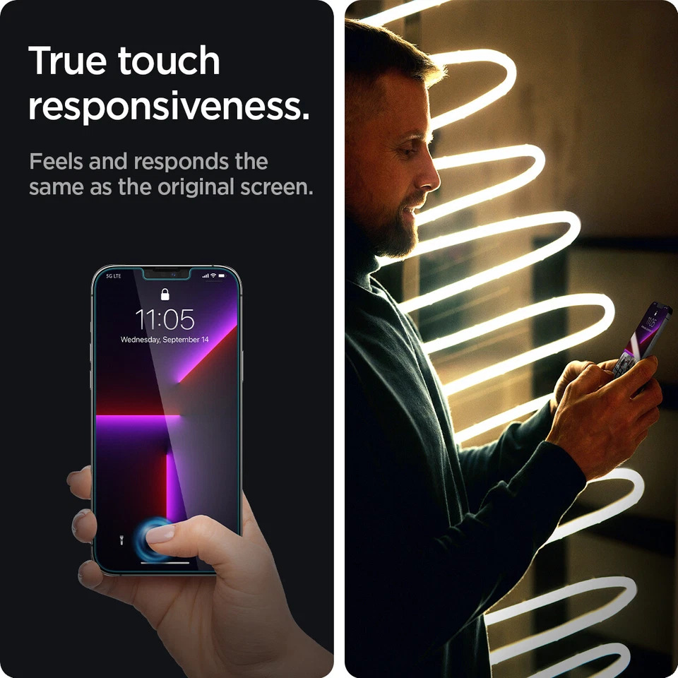 Spigen EZFIT ScreenProtector for iPhone 14/14 Plus, 13/13 Pro/13 mini/13 Pro Max - Image 3 of 4