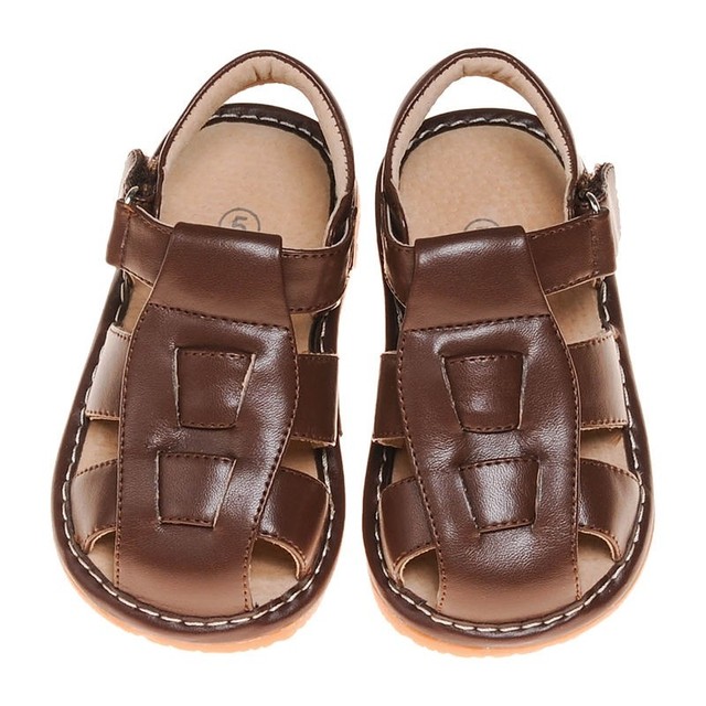 Boy's Leather Toddler Brown Squeaky Sandals Sizes 1 to 7 eBay
