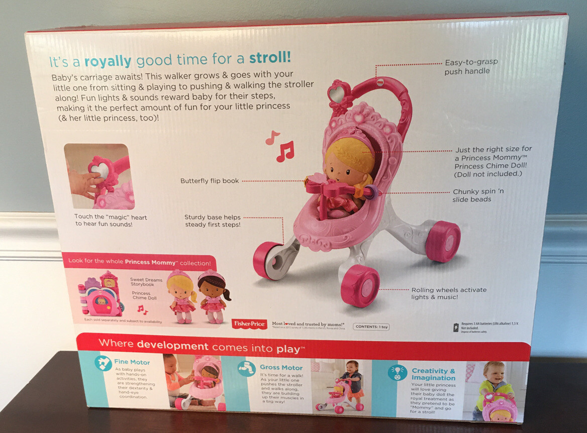 fisher price princess mommy stroller