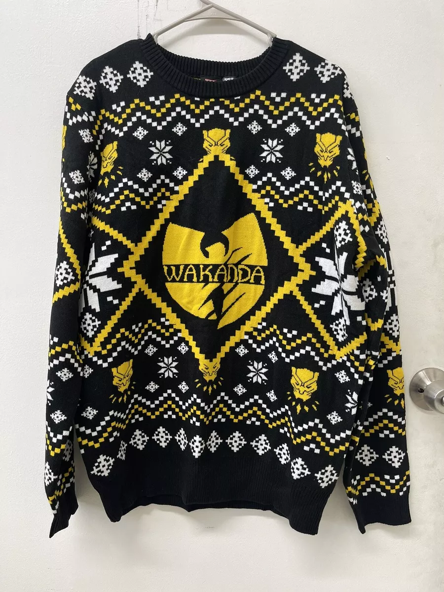 NWT Marvel Black Panther Wakanda Wu Tang Holiday Knit Sweater