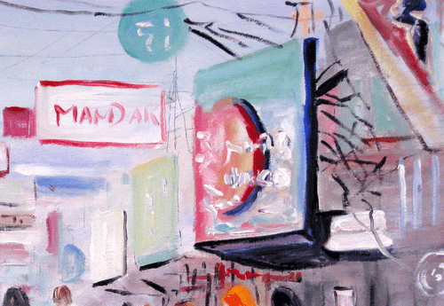 Dipinto olio originale centro storico unico nel suo genere 16x20" Julia Lu - Foto 4 di 5