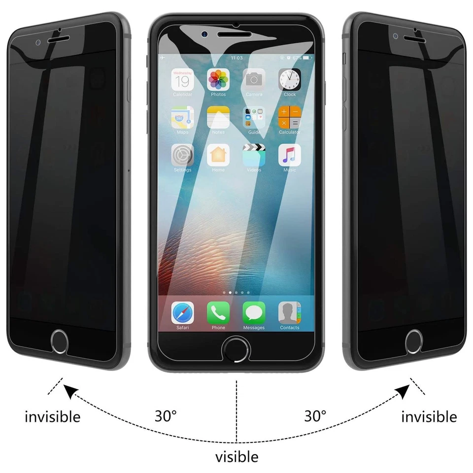 2x Anti Spy Privacy Screen Protector Film For iPhone SE 2020 2022 Screen Privacy Glass - Image 2 of 4