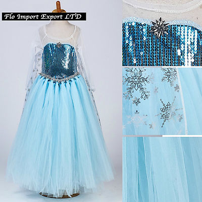Frozen Elsa Kleid Geburtstag Karneval Tüll Elsa Mädchen Cosplay Kleid 789049