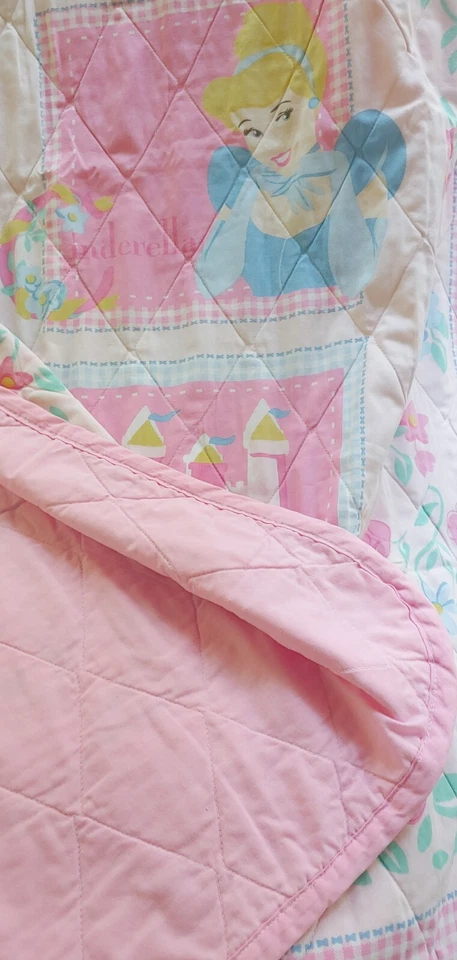 复古迪士尼公主婴儿被子或游戏垫粉色灰姑娘雪白美女 — 第 4/4 张图片