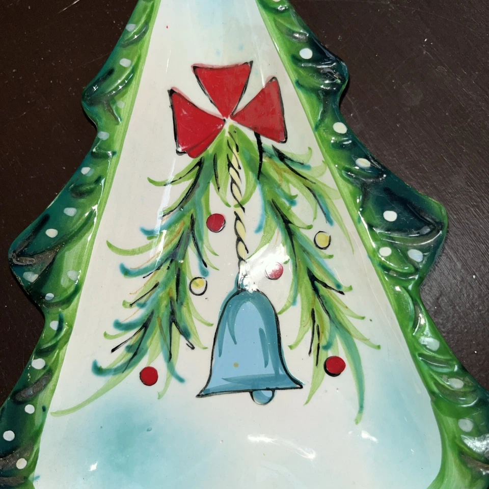 Bandeja Holt Howard Árbol de Navidad 1959 Vintage 10" Plato Caramelo Soporte Campana Foto 2 de 4