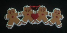 Gingerbread Family Of 4 Christmas Tree Ornament- Personalize Free.