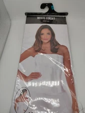 White Satin Corset M/L  Halloween Cosplay Costume NWT  Bustier, Angel, FAIRY