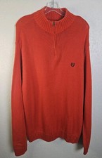 Chaps Vintage KNIT 1/4 Zip Red Pullover Sweater Preppy Aesthetic Size XXL.