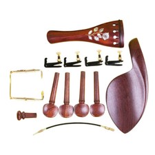 Violin Kit Rosewood Peg Tuner Chin rest Tailpiece End Pin Flower Pearl Inlay